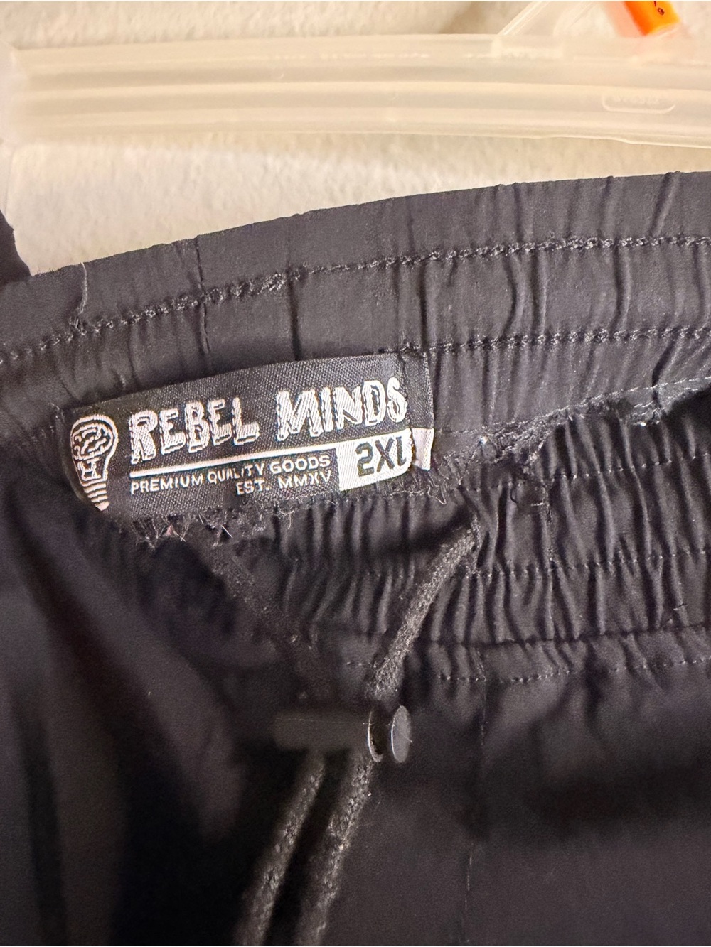 Men’s Rebel Minds Black Nylon Stacked Cargo Pants - Picture 4 of 4